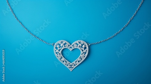 pearl necklace on blue background generated by AI