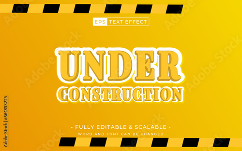 Under Construction 3D editable text style effect - maintenance website