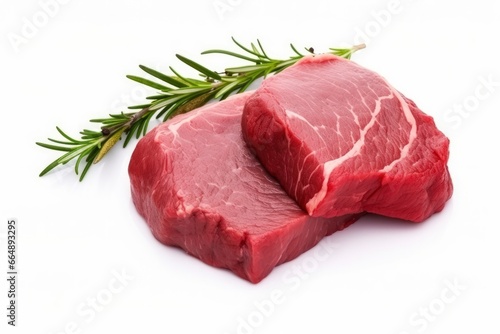 Fillet steak beef meat isolated on white background.