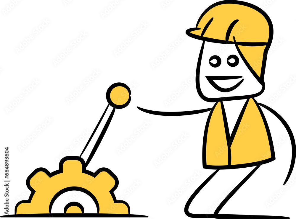Doodle Engineer Controlling Switch Illustration
Doodle Engineer Controlling Switch Illustration