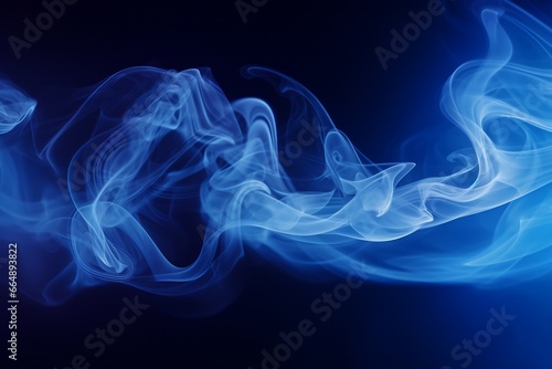 Blue and White Vape Smoke on Dark Blue Background