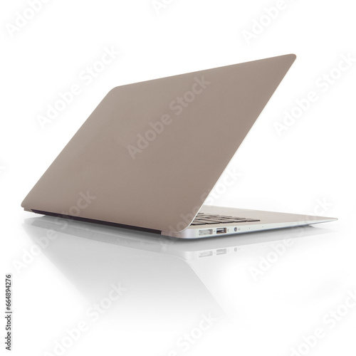laptop with cutout background and shadow reflection