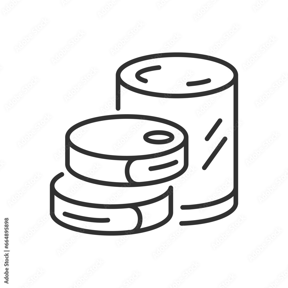 Canned goods, linear icon. Line with editable stroke Canned goods, linear icon. Line with editable stroke