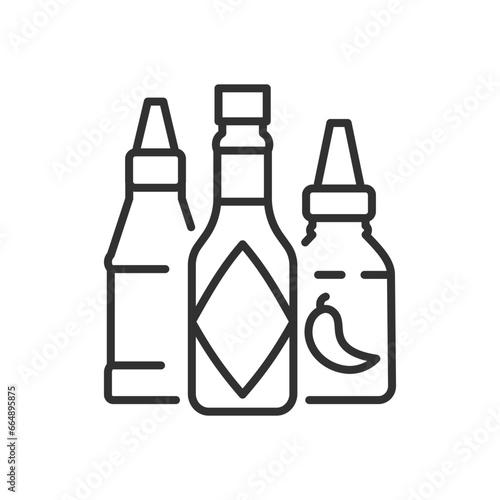 Sauces, linear icon. Line with editable stroke
