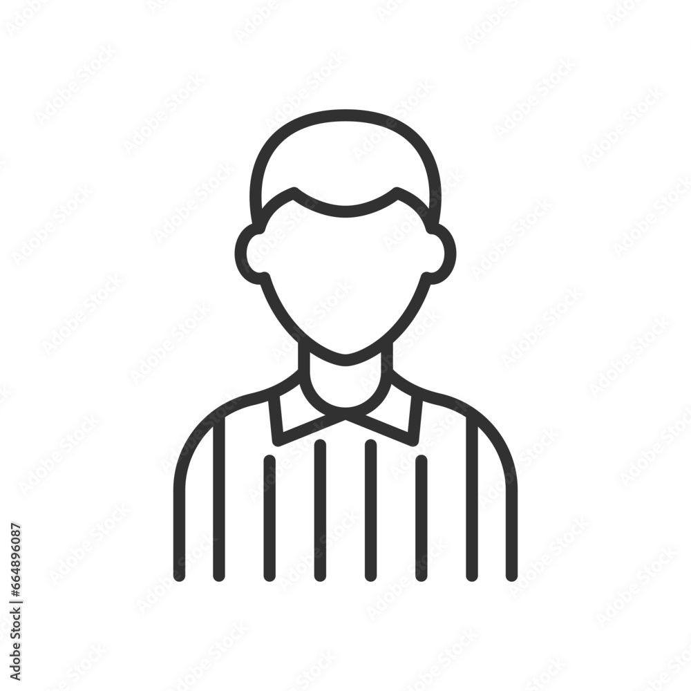 Sports referee, linear icon. Line with editable stroke