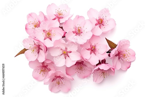Sakura flowers isolated on white background. © Md