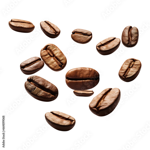 coffee beans isolated on transparent background Remove png  Clipping Path