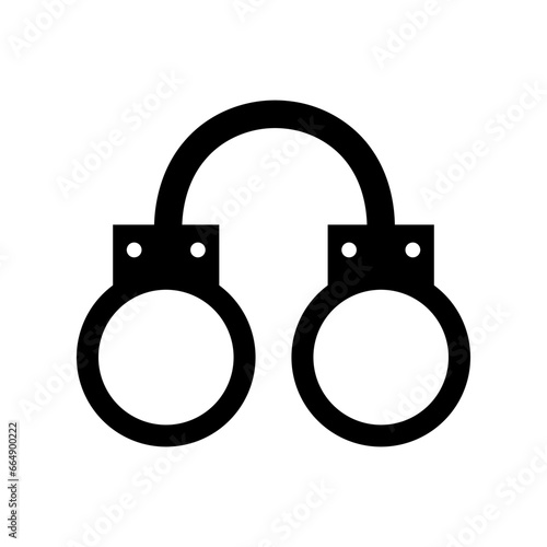 Black shackle handcuffs icon flat vector design