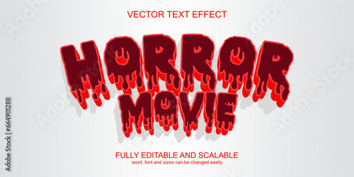 3d text effect horror movie vector halloween