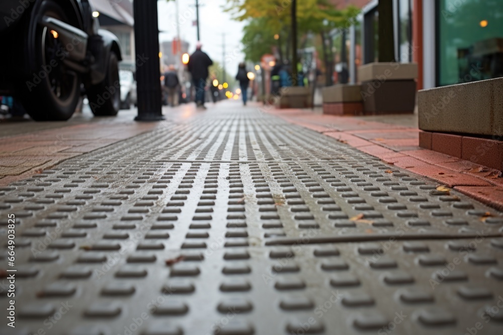 tactile paving on a public sidewalk