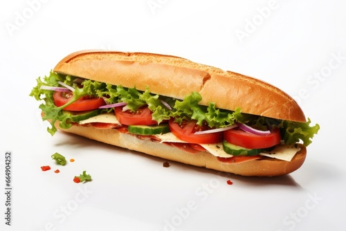 Gourmet sandwich isolated on white background. © Md