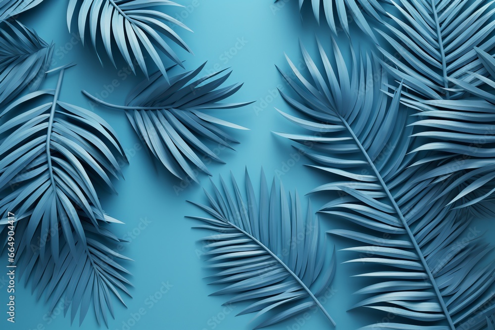 Soft blue paper leaves intricately cut for a soothing and decorative textured background