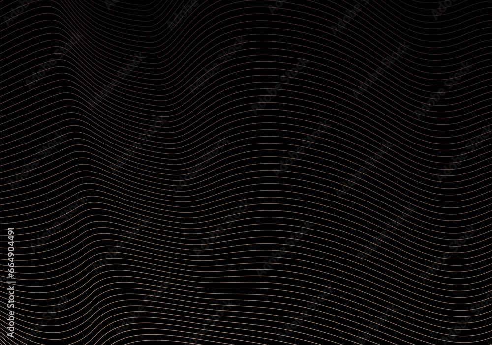 Abstract dark blue background with curved diagonal lines. Landing lines background. Abstract background of groups of lines in black colors. Black striped texture.