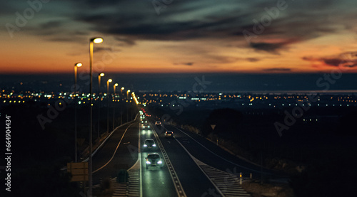 Wallpaper Mural road sunset southspain with cars treveling home Torontodigital.ca