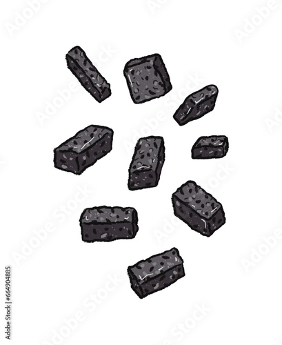 Raw rectangle Pig blood cakes