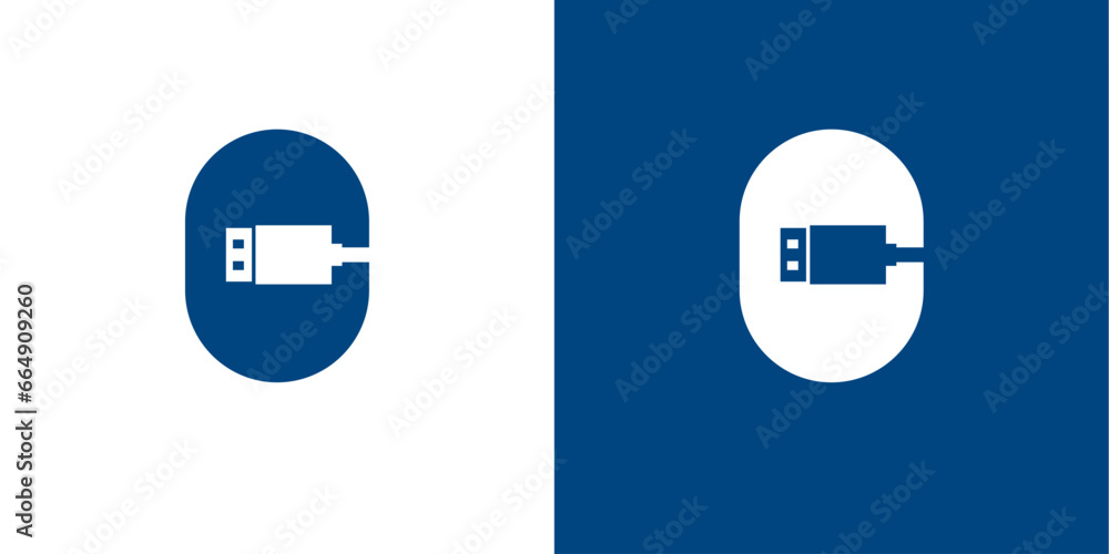 USB Connected Logo With Letter C USB Connected Logo With Letter C