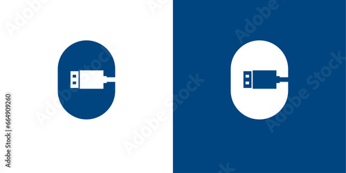 USB Connected Logo With Letter C 