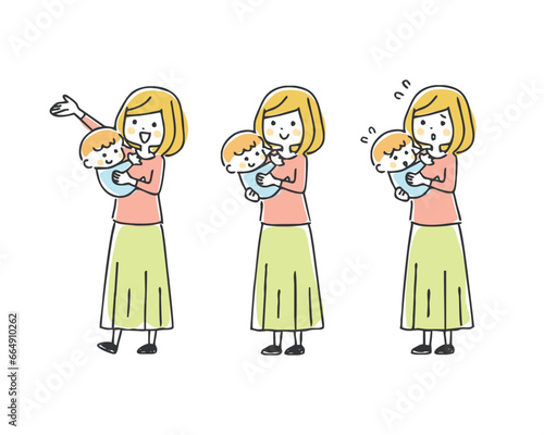 お母さんと赤ちゃんのイラスト