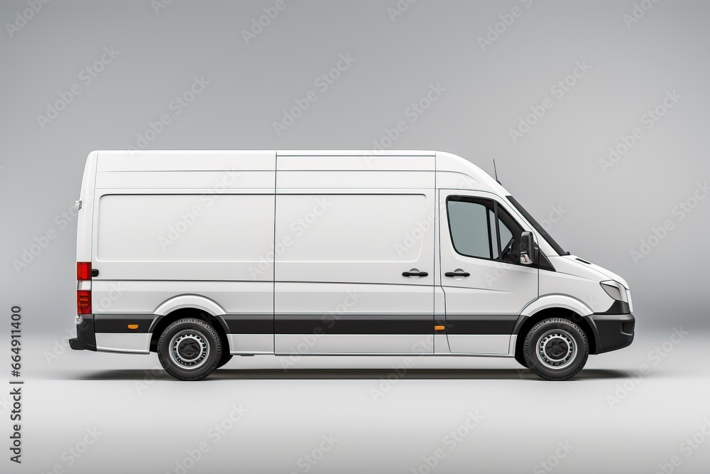 White isolated delivery van for your label White isolated delivery van for your label