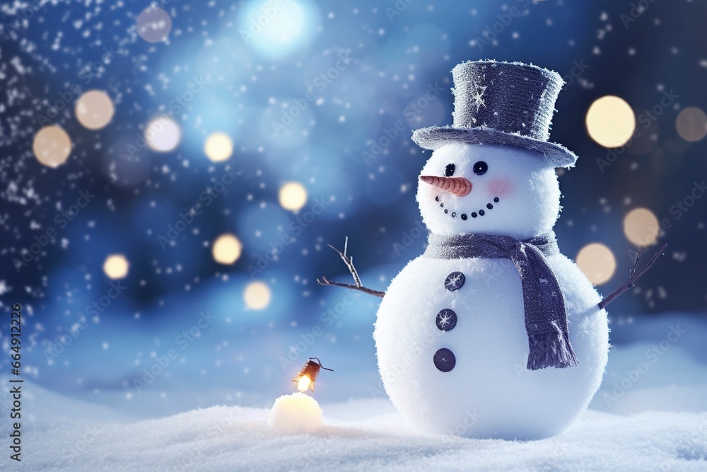 snowman background and copy space , generative ai