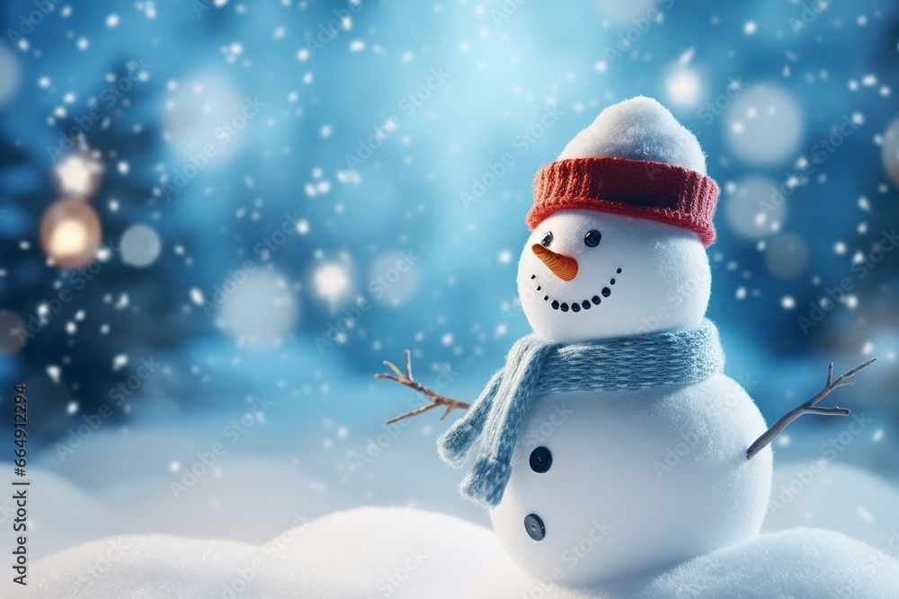 snowman background and copy space , generative ai
