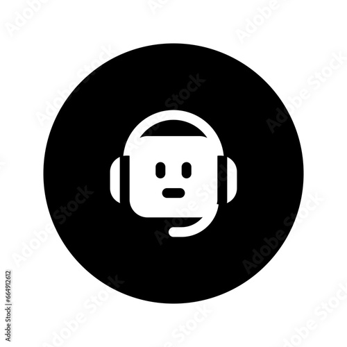 chatbot circular glyph icon