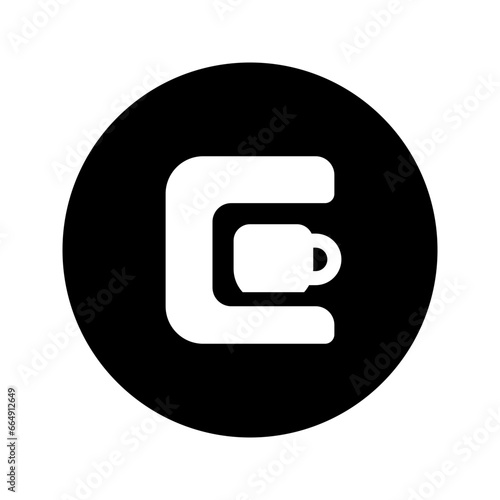 coffee maker circular glyph icon