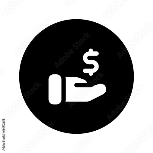commission circular glyph icon