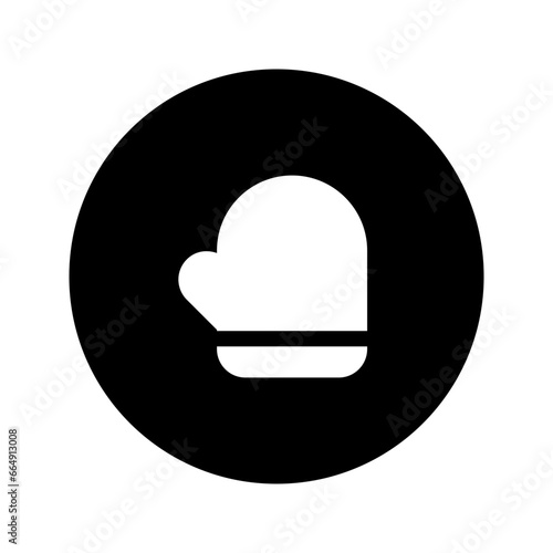 mitten circular glyph icon