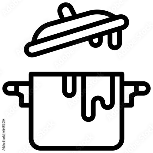 pot filled outline icon,linear,outline,graphic,illustration