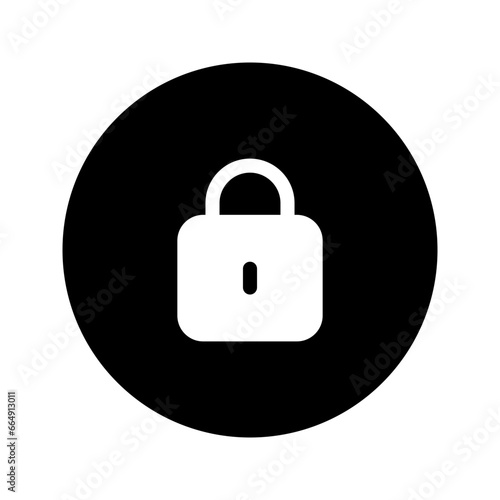 lock circular glyph icon