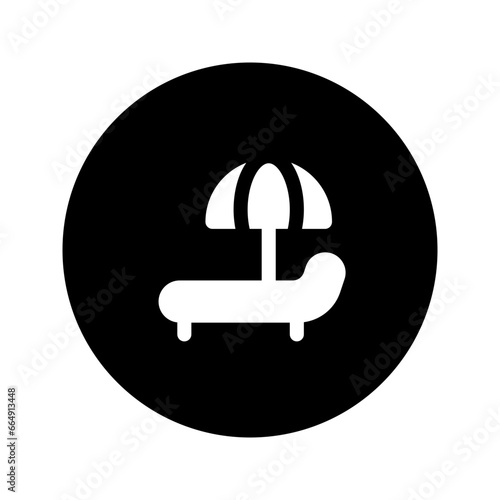 sunbed circular glyph icon