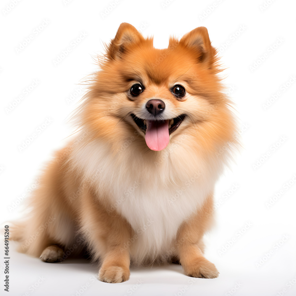 German Spitz sitting isolated on a white background German Spitz sitting isolated on a white background