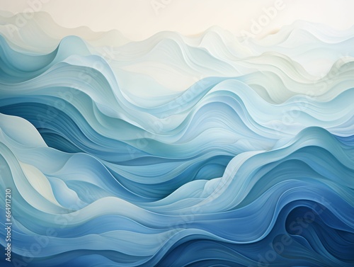 Abstract Blue and White Waves Background