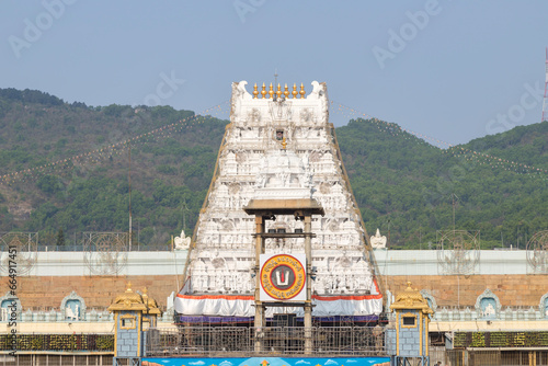 Devotee visit to Tirupati Balaji temple or Venkateswara Temple, The most visited place of Hindu pilgrimage and second in world's richest temples. photo