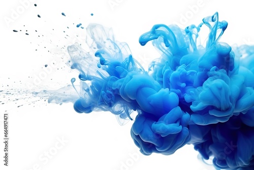 blue smoke background on white background. generative AI