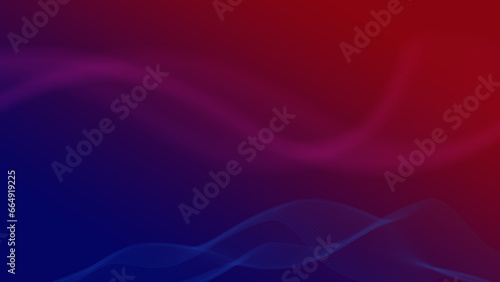 Dark Blue with Red abstract and blur wave