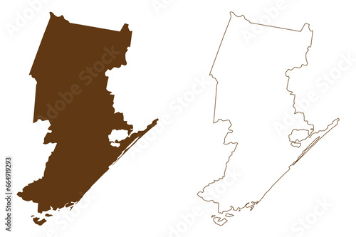 Shire of Wellington (Commonwealth of Australia, Victoria state, Vic) map vector illustration, scribble sketch Wellington Shire Council map