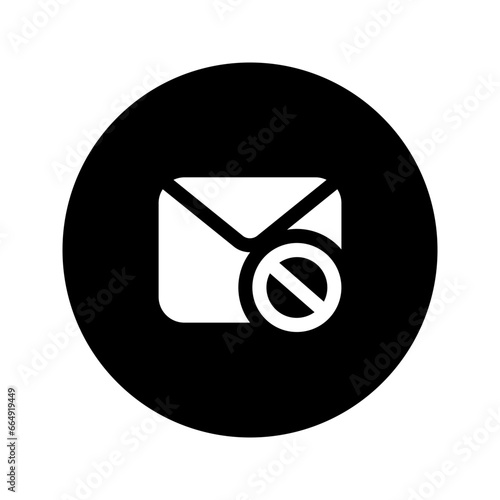 email blocker circular glyph icon