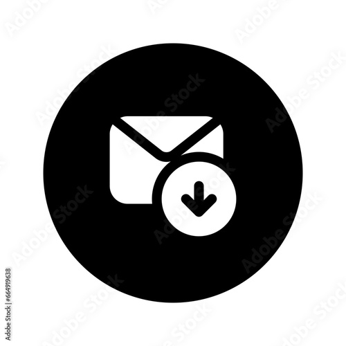 inbox circular glyph icon