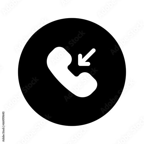 incoming call circular glyph icon