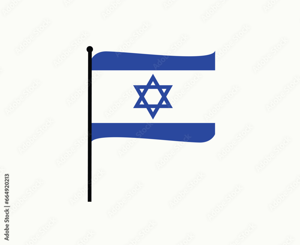 Israel Flag Ribbon Emblem Middle East country Icon Vector Illustration Abstract Design Element Israel Flag Ribbon Emblem Middle East country Icon Vector Illustration Abstract Design Element