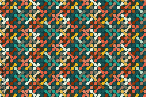 Seamless pattern, metaballs, original vector design, modern creative design for any use, ornament, decor, background, fabric, retro colors