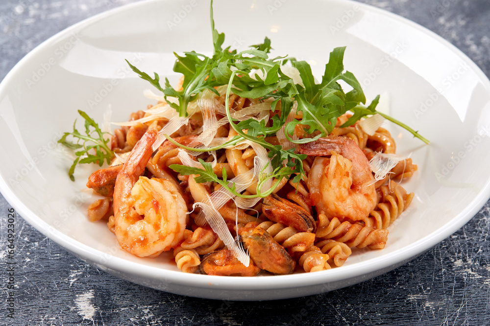 pasta with shrimps and calamari