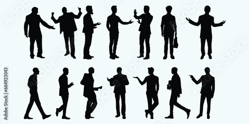 A collection of variously posed businessman silhouettes