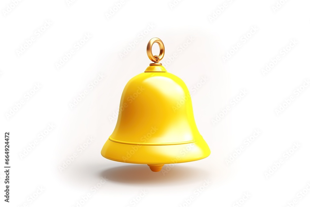 golden bell isolated on white background. Generative AI golden bell isolated on white background. Generative AI