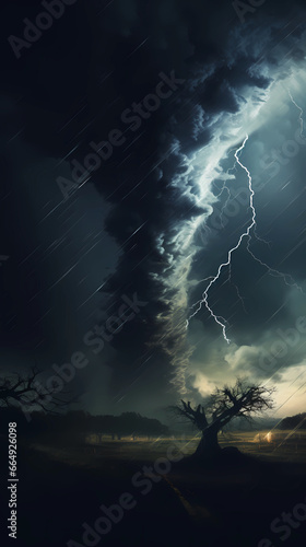 Hand drawn tornado natural phenomenon illustration 