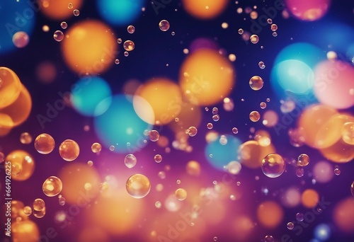 Abstract pc desktop wallpaper background with flying bubbles on a colorful background aspect ratio 