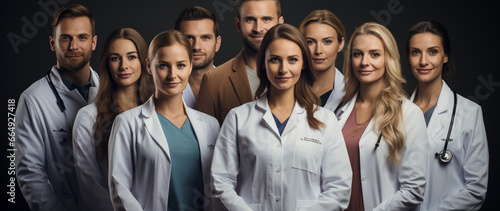 Selbstbewusste Ärzte und Studenten im Gesundheitswesen photo