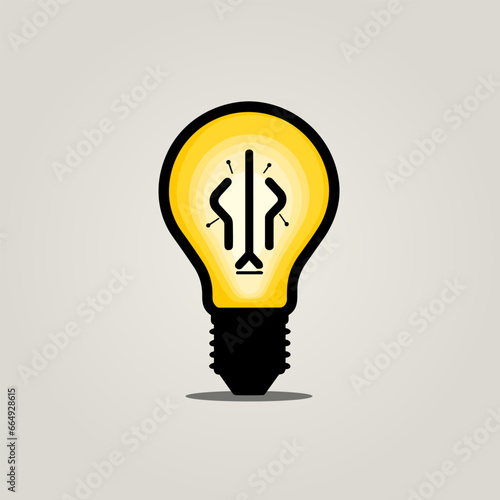 Business analysis filled outline gradient logo. Data analytics. It consulting. Lightbulb symbol. Design element. Created with artificial intelligence. Ai art for corporate branding, software platform